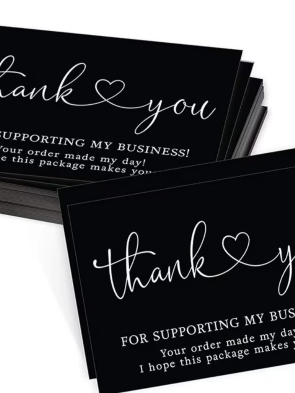 150 Black Thank You Cards for Small Business